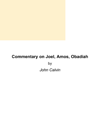 Sampul buku Commentary On: Joel, Amos, Obadiah