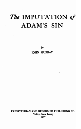 Sampul buku The Imputation of Adam's Sin