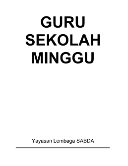 Sampul buku Guru Sekolah Minggu